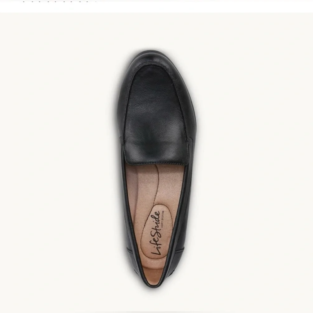 Life Stride Margot Black Burnish Women Loafer New 9.5W
